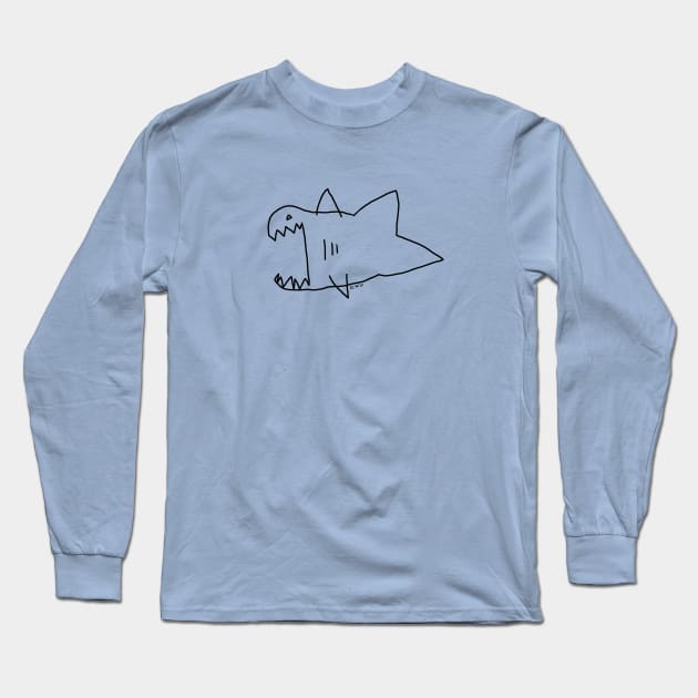 Shark Drawing Long Sleeve T-Shirt by ruthimagination